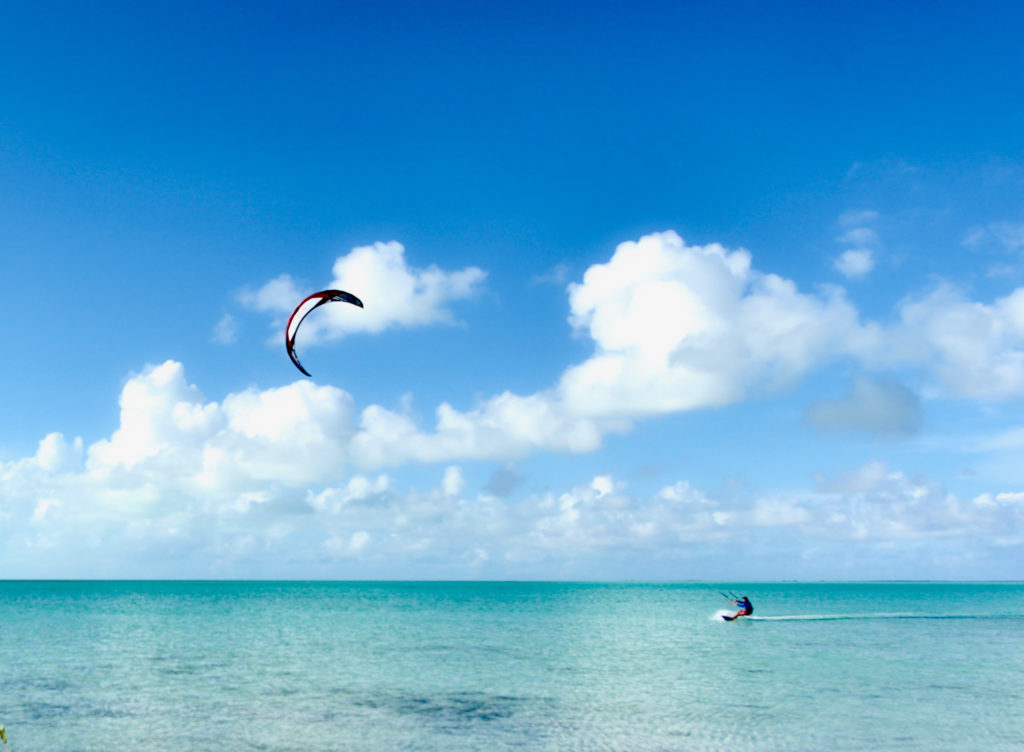 Kiteboarding at Long Bay Beach in Providenciales