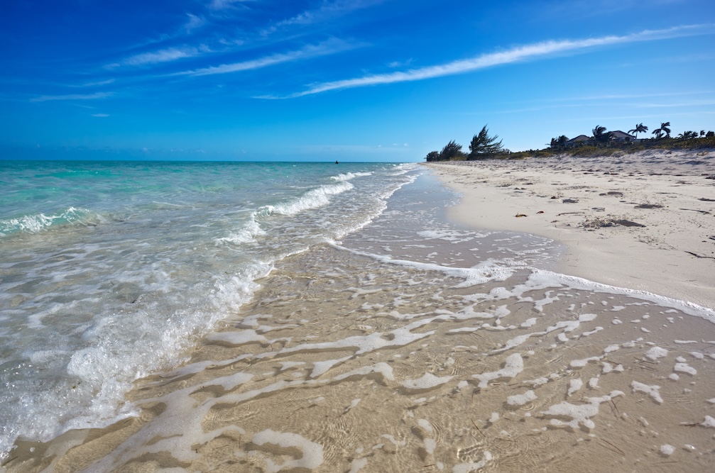 Shoreline of Long Bay Beach in the Turks and Caicos Islands